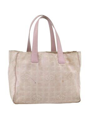 CHANEL New Travel Line Tote Bag Nylon Pink Gold CC